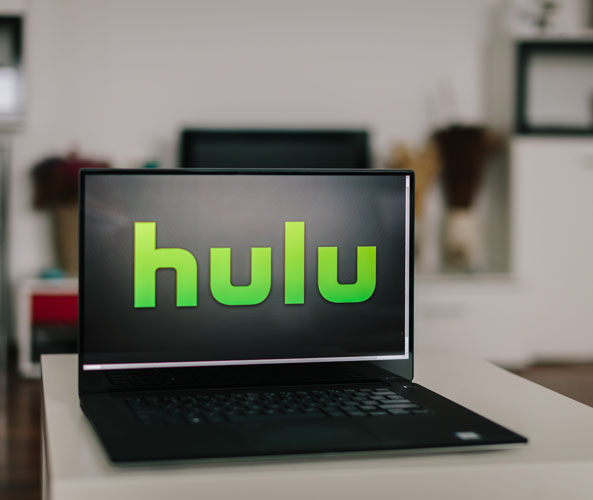 laptop with Hulu logo