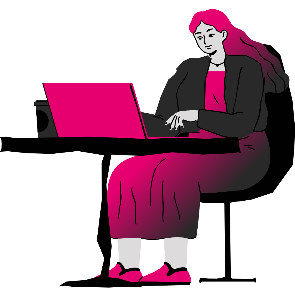 woman typing on laptop