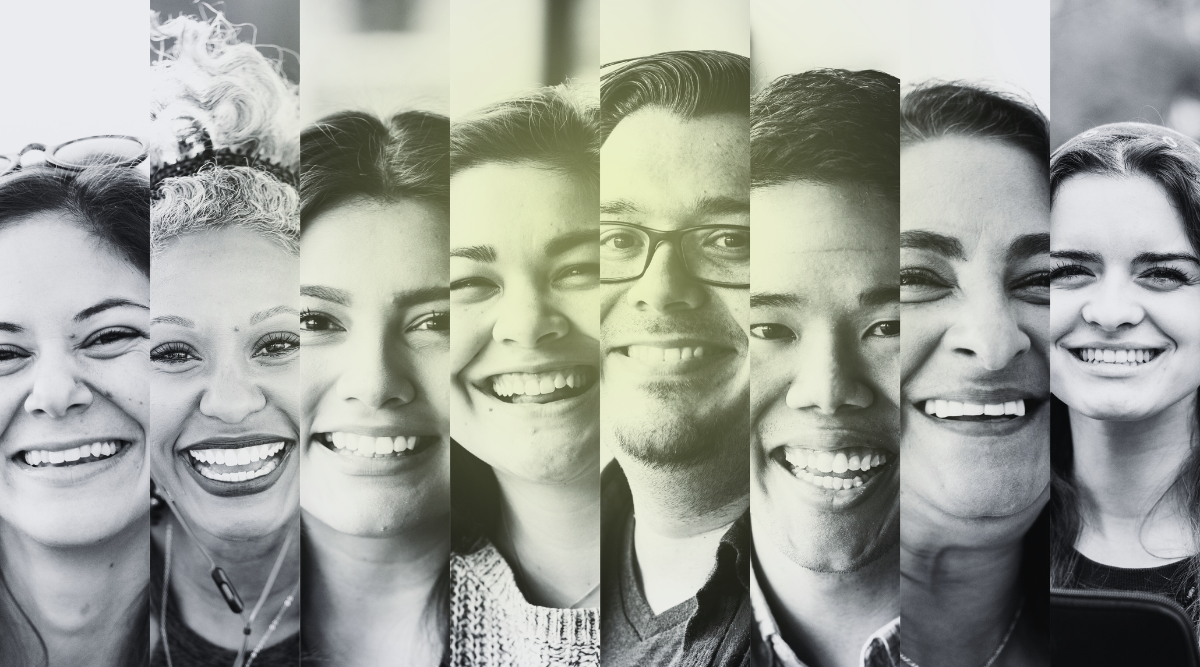 multiple faces stacked together