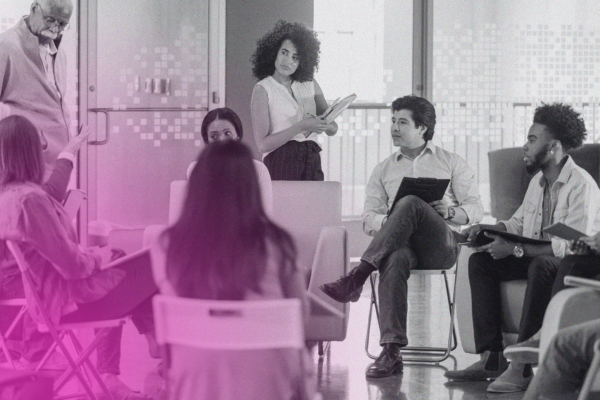 Group of people sitting in a circle