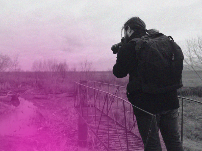 photographer taking nature photo