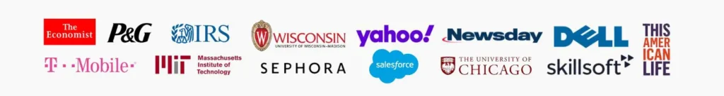 customer logos with 3play including salesforce, dell, this american life